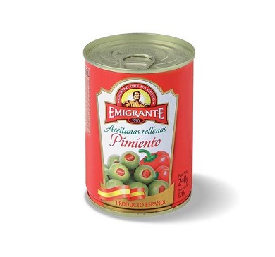ACEITUNAS EL EMIGRANTE PIMIENTO 240 GRAMOS        