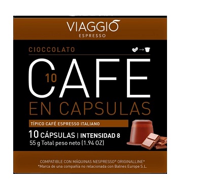 VIAGGIO CAFE EN CAPSULAS CHOCOLATE X 10           