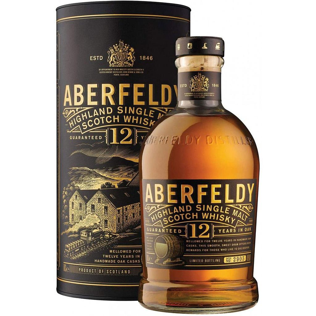 WHISKY DE MALTA ESCOCES ABERFELDY 12 AÑOS 750 ML