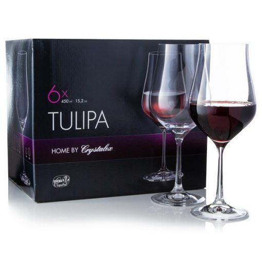COPA BOHEMIA CRYSTALEX TULIPA 450 ML 6 UNIDADES